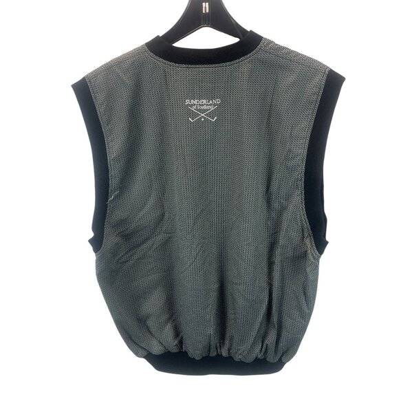 Sunderland Of Scotland Mens Textured Classic Pullover Vest Black White Golf L Sp - Picture 2 of 16